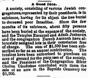 "A Good Idea." Commercial Advertiser. November 22, 1869. p. 4. via GenealogyBank.com.