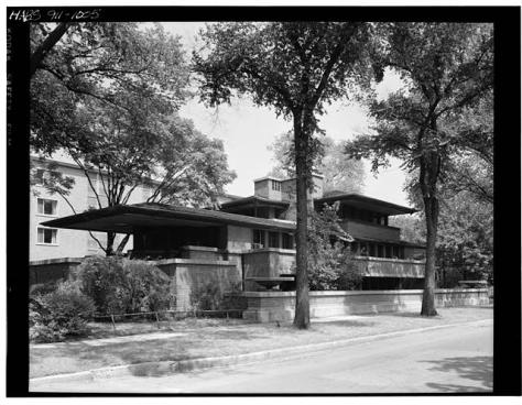 The Frederick C. Robie House, Chicago, IL.  Designed by Frank Lloyd Wright. Photographs, Historic American Building Survey, National Park Service, U.S. Department of the Interior, 1979. From Prints and Photographs Division, Library of Congress: HABS ILL, 16-CHIG, 33—2 http://www.loc.gov/pictures/item/il0039.photos.061028p/resource/ accessed February 18, 2015.