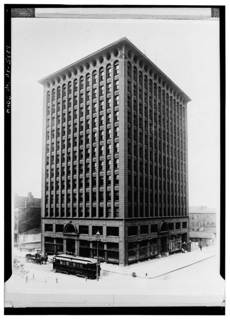 The Guaranty Building (now, Prudential Building), Buffalo, NY.  Designed by Adler & Sullivan. Photographs, Historic American Building Survey, National Park Service, U.S. Department of the Interior, 1979. From Prints and Photographs Division, Library of Congress: HABS NY,15-BUF,6—1 http://www.loc.gov/pictures/item/ny0204.photos.116403p/resource/ accessed February 18, 2015.