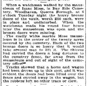 "It Happened in New York." The Washington Post. February 9, 1906. p. 1. Via newspaperarchive.com